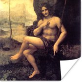 Poster St John in the wilderness - Leonardo da Vinci - 75x75 cm