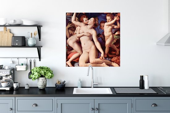 Affiche Vénus cupidon folie et temps - Leonardo de Vinci - 75x75 cm