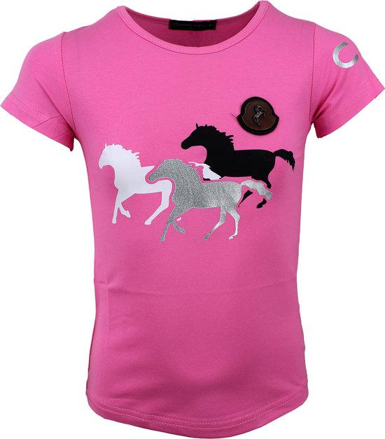 S&C Shirtje Paarden roze Kids & Kind Meisjes - Maat:
