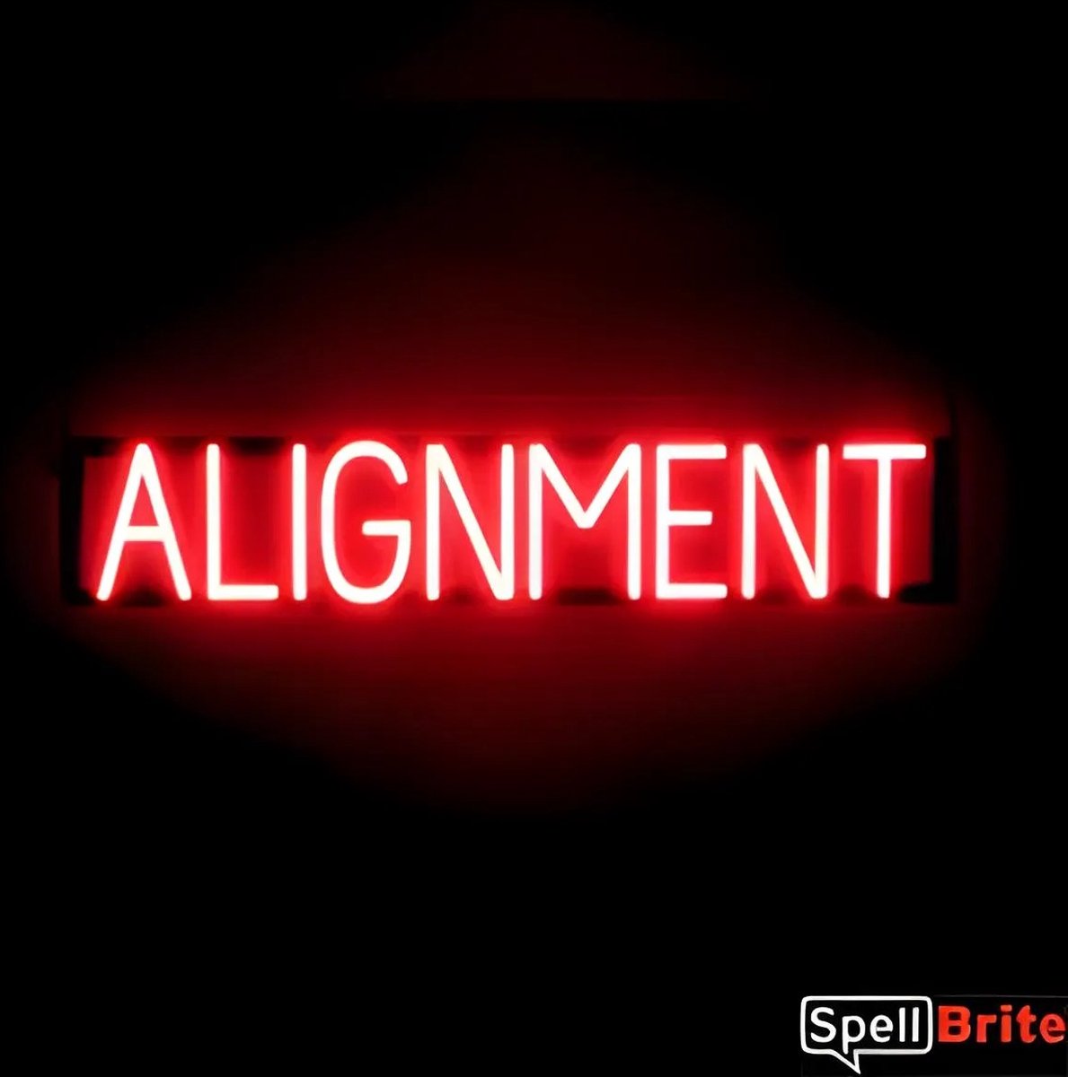 ALIGNMENT - Lichtreclame Neon LED bord verlicht | SpellBrite | 85 x 16 cm | 6 Dimstanden - 8 Lichtanimaties | Reclamebord neon verlichting