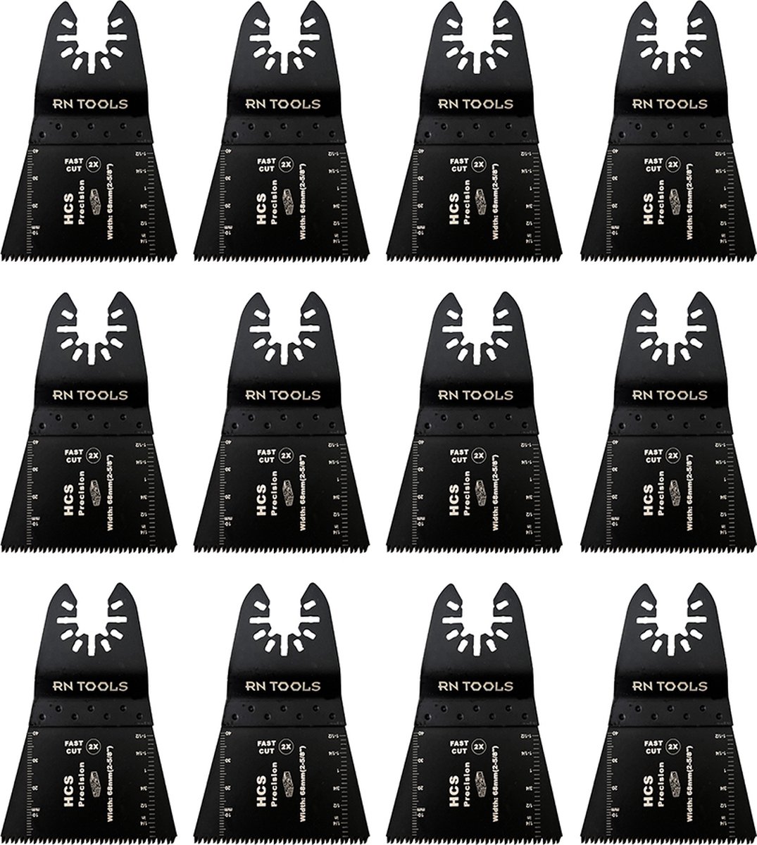RNtools Multitoolzaagjes Wood & Plastic (HCS) 12 stuks - voor hout, gipskarton en kunststof - geschikt voor de oscillerende Multitool (Fein)