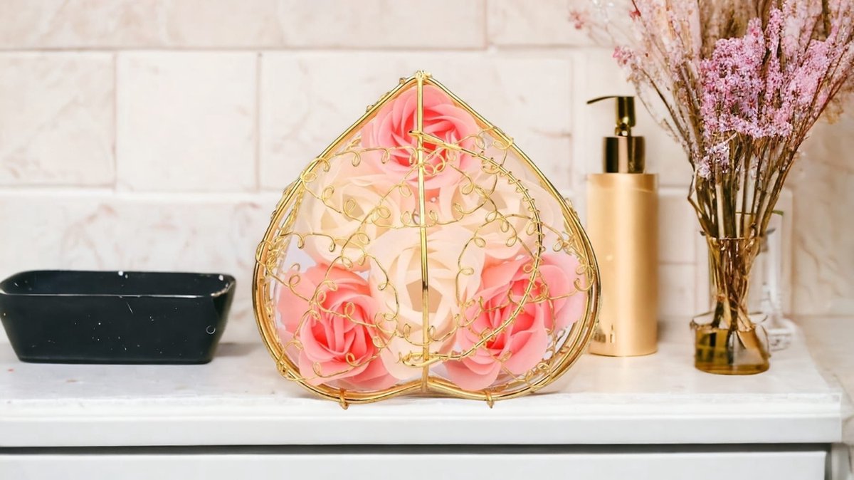 AliRose - Zeep Roosjes - Roze / Wit - Elegant Cadeau - Valentijn - Liefde - Amor - Licht Geparfumeerd - Roosjes Geur