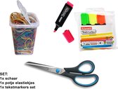 Kortpack - Set: 1 pot elastieken, 1 schaar en 4 fluor stiften (099.0979)