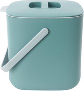 Keukencompostbak, gemakkelijk te reinigen voedselafvalcontainer voor de keuken, compostbak voor het werkblad, emmer voor keukenafval (2,6 liter), groesn