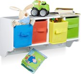 speelgoedrek met manden, met 4 kledinghaakjes, met 4 opbergboxen, HBD: ca. 28 x 61 x 61 cm, wit