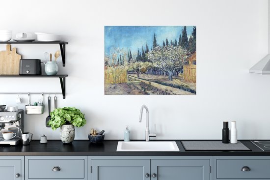 Affiche Verger contre cyprès - Vincent van Gogh - 80x60 cm