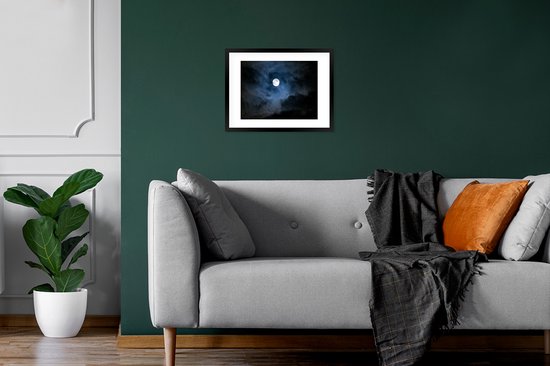 Cadre photo avec affiche - Une pleine lune plane sur Inverness écossais la nuit - 40x30 cm - Cadre pour affiche