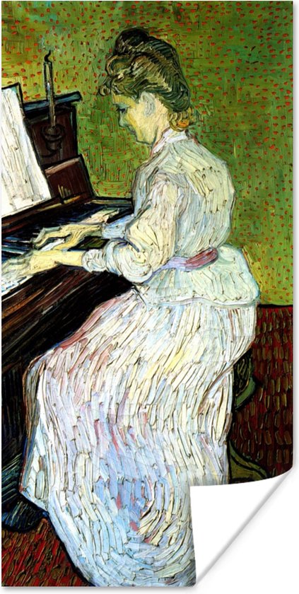 Poster Marguerite Gachet op de piano - Vincent van Gogh - 20x40 cm
