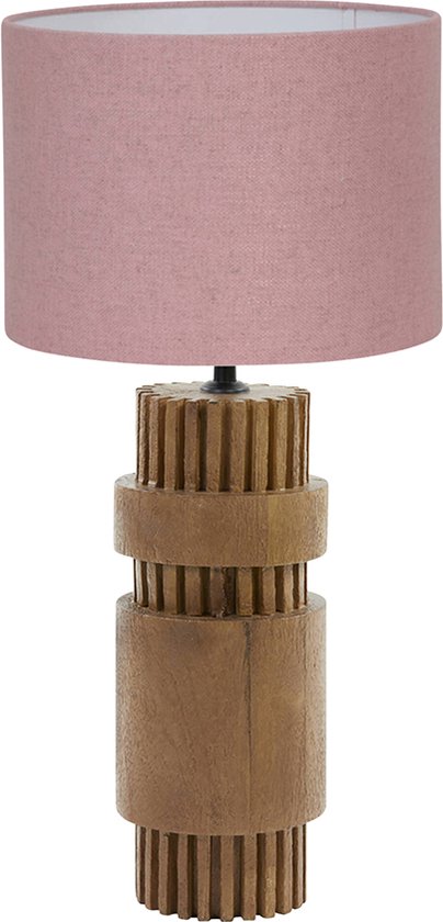 Light and Living tafellamp - roze - hout - SS102418