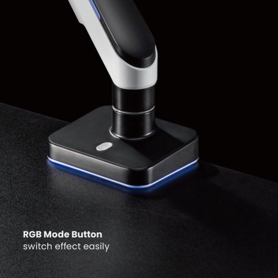 Dubbele Monitor Arm RBG Kleuren | LED Gaming | Met Gasveer en Makkelijke Bevestiging - Stralex