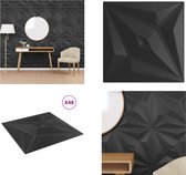 vidaXL-Wandpanelen-48-st-50x50-cm-EPS-12-m²-sterpatroon-zwart - Wandpaneel - Wandpanelen - Wanddecoratie - Wandversiering