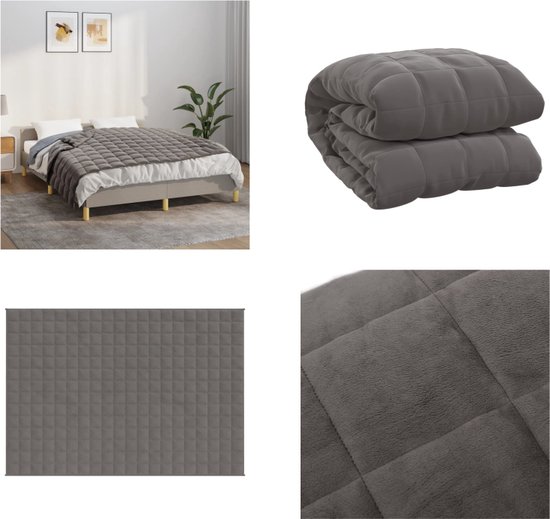 vidaXL Couverture lestée 150x200 cm 11 kg Tissu Gris - Couverture lestée - Couvertures lestées - Couverture - Beddengoed