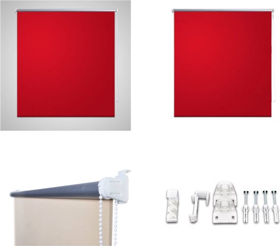 vidaXL Rolgordijn verduisterend 100 x 230 cm rood - Vitrage - Vitrages - Rolgordijn - Rolgordijnen
