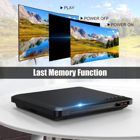 DVD Speler met HDMI - DVD Speler - DVD Speler HDMI - DVD Speler Laptop - Zwart - 1080P - Inclusief HDMI Kabel - Met afstandsbediening - DVD en CD speler - Compact — afbeelding 2
