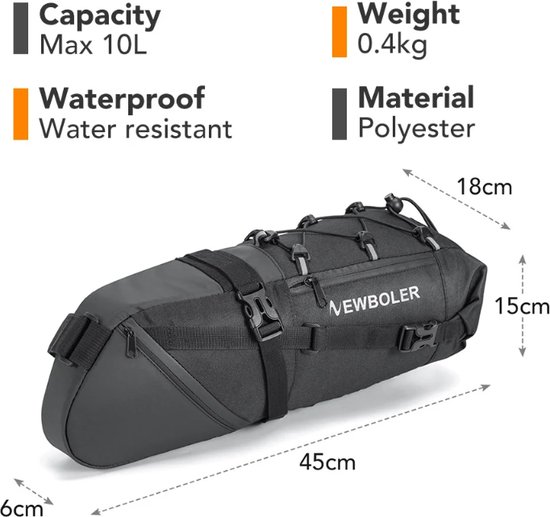 Avoir Avoir® -Waterdichte Fietsentas - 10L Capaciteit | Hoogwaardig Polyester | Aanpasbaar Ontwerp | Betrouwbare Metgezel voor Fietsavonturen