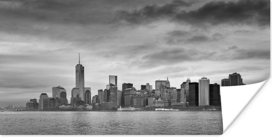 Poster Manhattan New York in zwart-wit - 160x80 cm