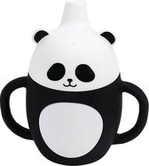 Drinkbeker voor peuters - dieren vorm - herbruikbaar - met handvaten - siliconen - oefenbeker - baby - tuitbeker - panda
