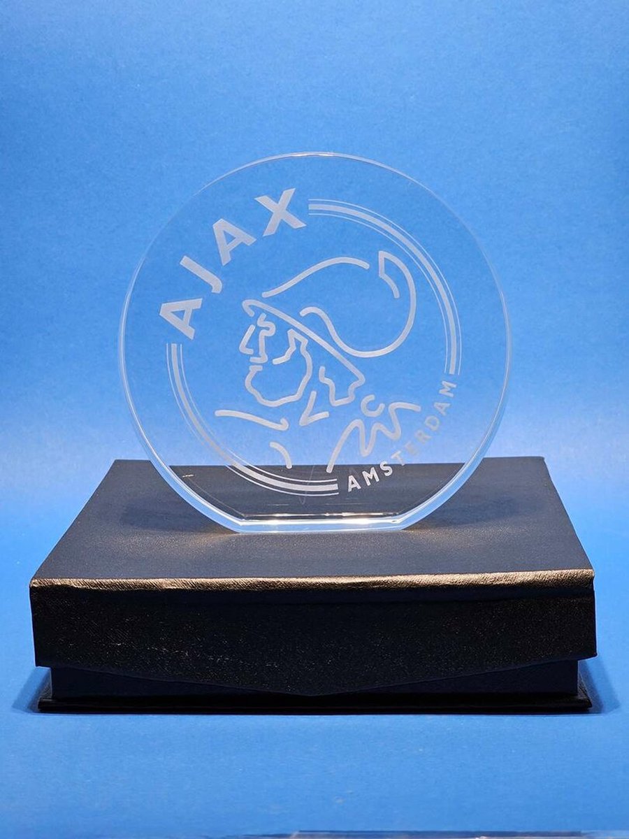 Glazen plaquette-Ajax Amsterdam-110 mm