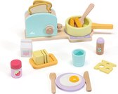 Sevi - Houten Speelgoed Eco 21-delige Ontbijtset - Motorische Vaardigheden - Voor Kinderen vanaf 24 Maanden - Geschikt voor jongens en meisjes