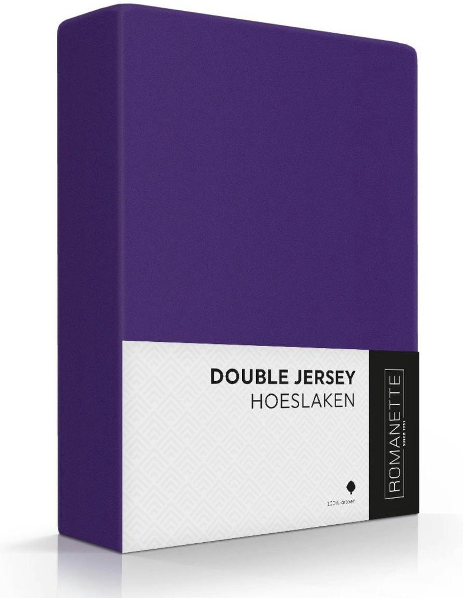 Romanette Hoeslaken Double Jersey Paars 80/90/100 x 200/210/220 cm