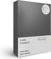 Sleepnight Hoeslaken - Flanel - (hoekhoogte 25 cm ) anthracite - B 140 x L 200 cm - 2-persoons - Geschikt voor Standaard Matras - 863550-B 140 x L 200 cm