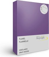 Sleepnight Hoeslaken - Flanel - (hoekhoogte 25 cm ) mauve - B 140 x L 200 cm - 2-persoons - Geschikt voor Standaard Matras - 550625-B 140 x L 200 cm