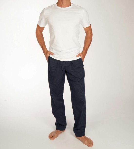 Björn Borg Core Pyjama lange broek/Homewear set - P0402 White/Blue - maat M (M) - Heren Volwassenen - 100% katoen- 10002254-P0402-M