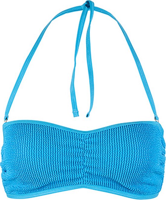 BECO crinkle bikini topje - B-cup - turquoise - maat 38