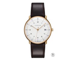 Junghans Max Bill 41/7872.02 - quartz - heren horloge - dames - vintage - goud - 38 mm - luxe - cadeautip