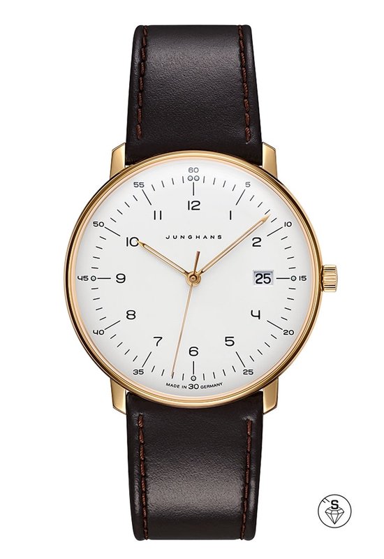 Junghans Max Bill 41/7872.02 - quartz - montre homme - femme - vintage - or - 38 mm - luxe - idée cadeau