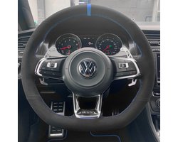 JDtuning® | Premium Alcantara stuurhoes | Geschikt voor Golf 7 DSG GTI R Scirocco Passat Volkswagen – Blauw