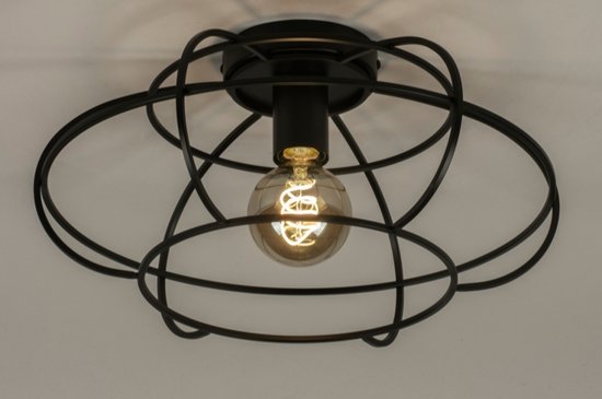 Lumidora Plafondlamp 73657 - Plafonniere - EGOR - E27 - Zwart - Metaal - ⌀ 40 cm