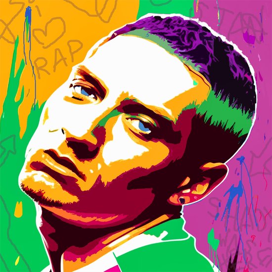 Eminem slim shady poster | posters Eminem | 50 x 50 cm | rap hiphop rapper | WALWALLS.STORE