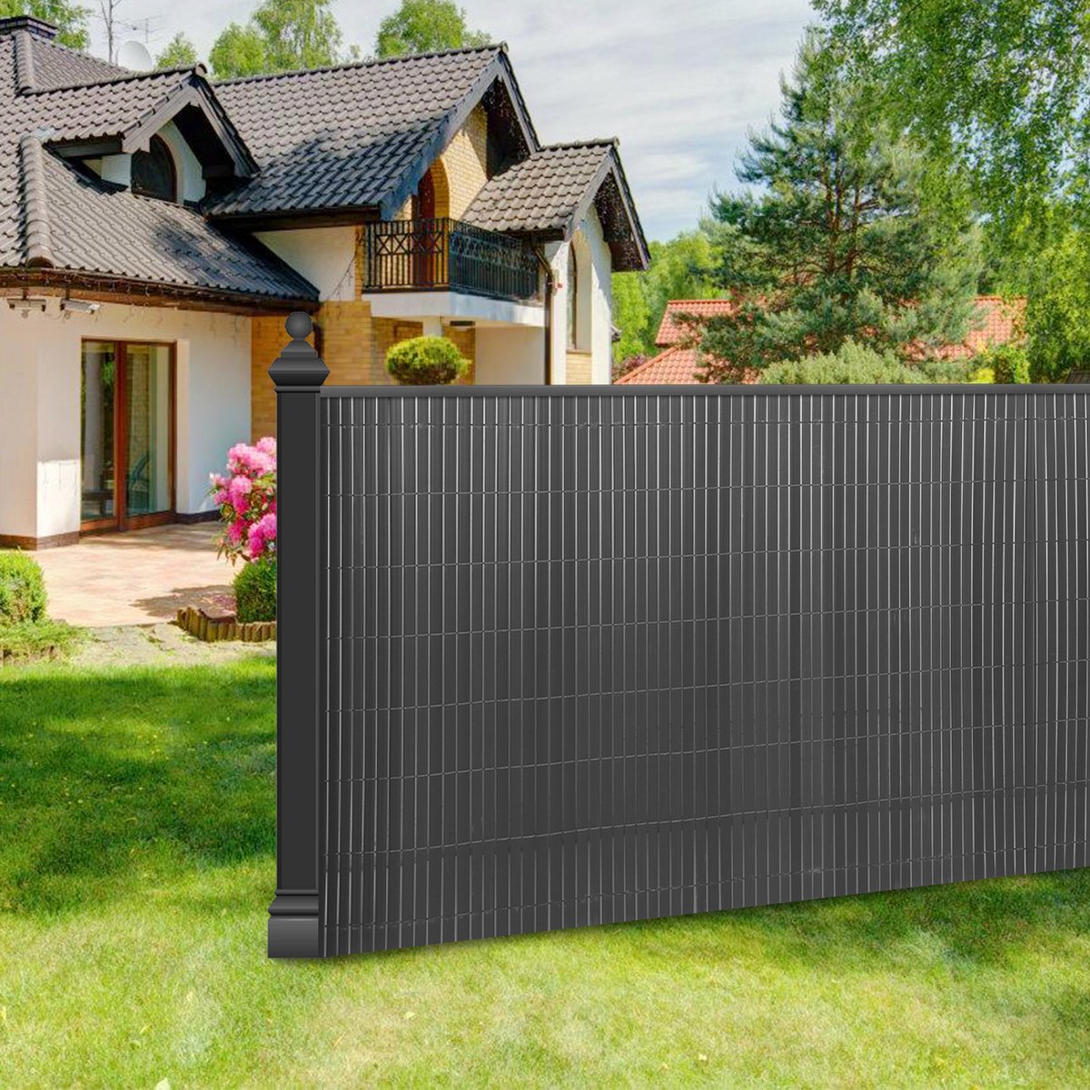 Privacyscherm schutting - windbreekgaas - tuin en balkon - HDPE - groen - hoogte 150 cm - lengte