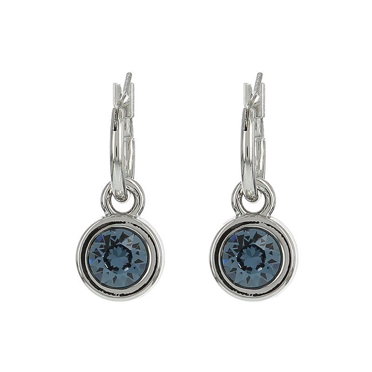 Biba Oorhangers zilver met steen Denim Blue