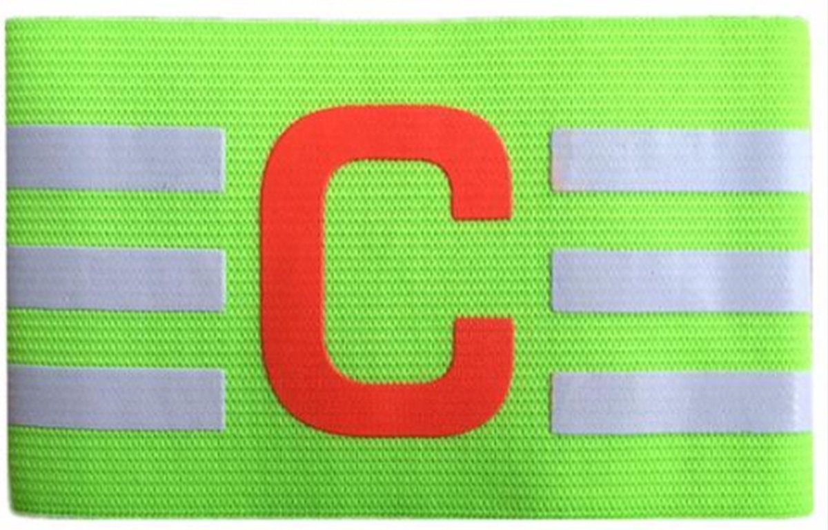 CHPN - Aanvoerdersband - Captainsband - Voor Voetbal - Hockeyaanvoerders - Senior - C-Captain - Teamcaptain - Universeel - Groen/Grijs - Verstelbaar