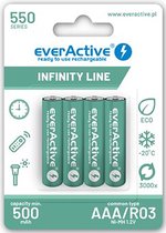 4 x everActive R03/AAA Ni-MH 550 mAh rechargeable batterij