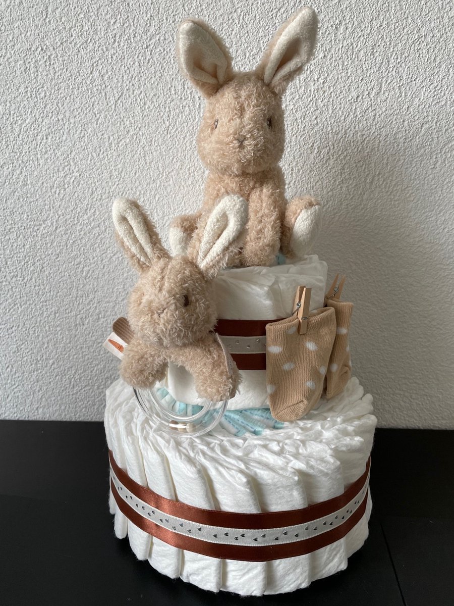 Image of 2-Laags Neutrale Luiertaart Little Dutch Konijn