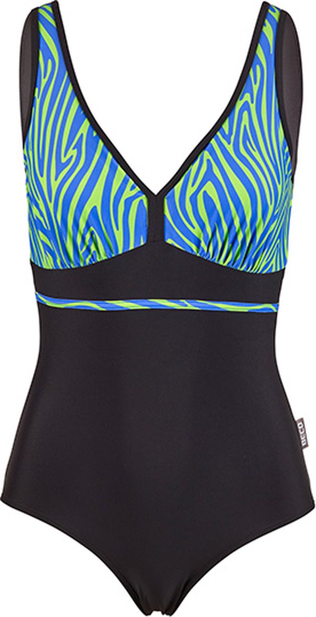 Beco zebra vibes badpak - C-cup - blauw/groen