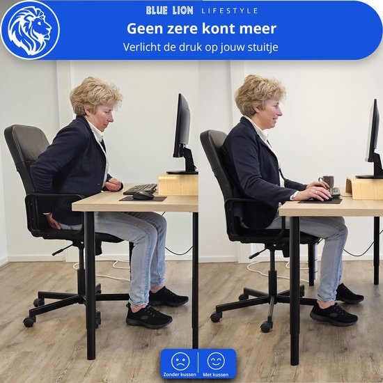 Coussin Ergonomique Coccyx Samlonge - Mousse Mémoire Forme Avec Trou Central - Pour Bureau, Voiture, Soulagement Dos