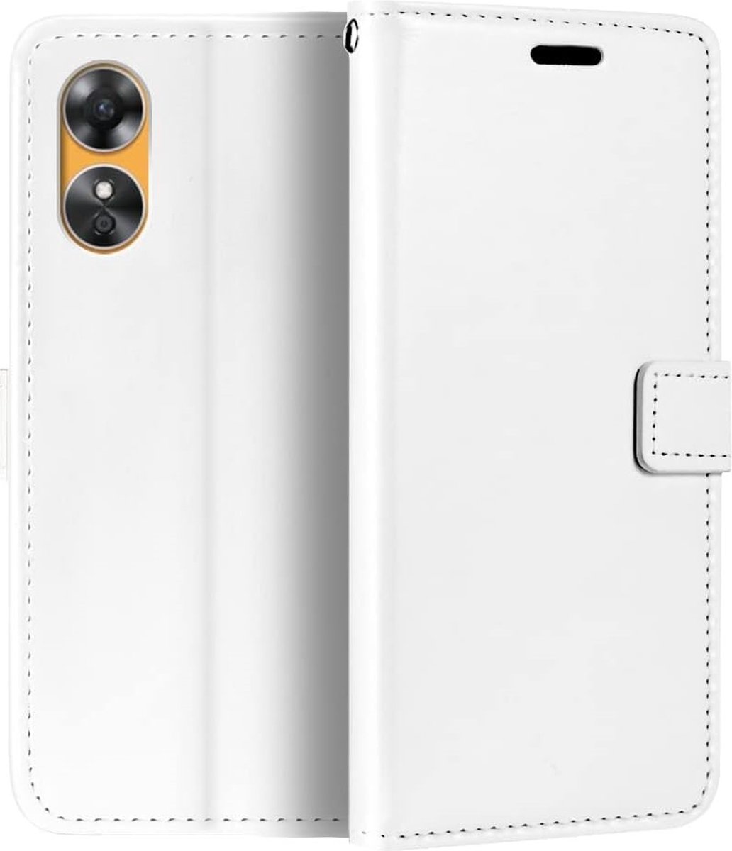 Portemonnee Book case Hoesje Geschikt voor: Oppo A17 - Wit