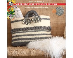 Breipakket tas met Feltro-garen model 2 van Lana Grossa Strick & Filz nr. 14-lightgrey/clementine