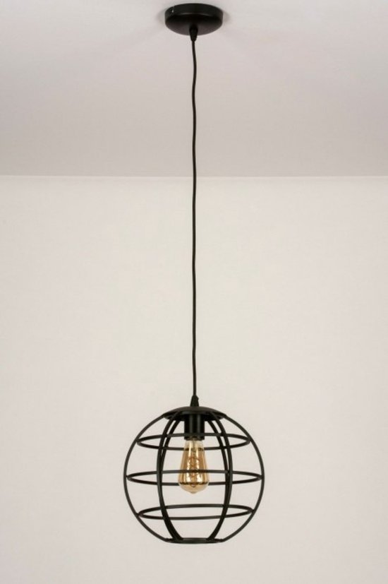 Lumidora Hanglamp 73320 - EGOR - E27 - Zwart - Metaal - ⌀ 28 cm