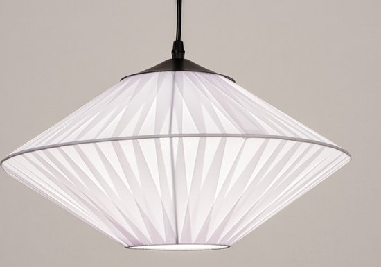 Lumidora Hanglamp 74157 - MODENA - E27 - Zwart - Wit - Textiel - ⌀ 40 cm
