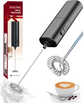 Sikmann Handmatige Melkopschuimer - Electrische Schuimklopper - Melkschuimer - Barista Accessoires - Nespresso - Koffieaccessoires - Zwart RVS