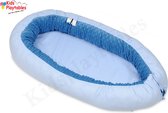 Kiddy Babynestje blauwe ruit - met uitneembaar matras | Draagbaar Babynest | Baby Nestje | babybedje |Reisbedje
