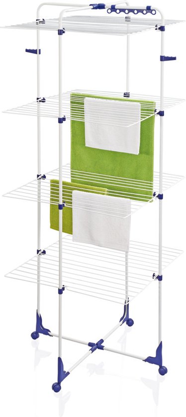 Leifheit droogtoren classic 450 - 45 m drooglente - met wieltjes - incl. houders voor kledinghangers