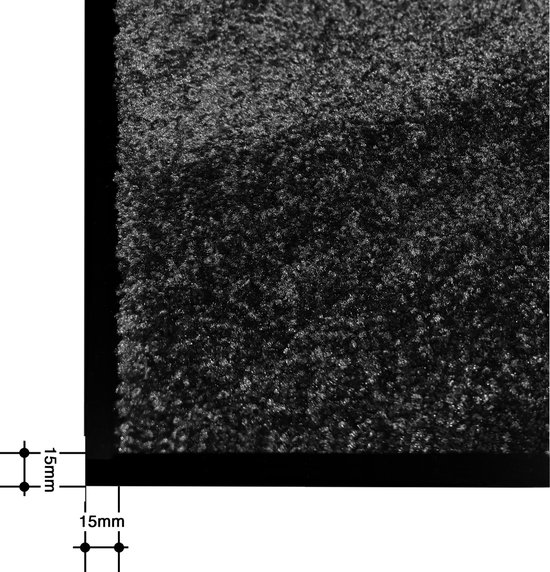 JYG Paillasson Runner Cleanwash Zwart 120x120cm - coureur sec - antidérapant - coureur d'entrée - coureur d'escalier - pare-chocs 4 côtés