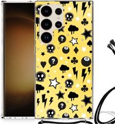 Case Geschikt voor Samsung Galaxy S24 Ultra GSM Hoesje met doorzichtige rand Punk Yellow