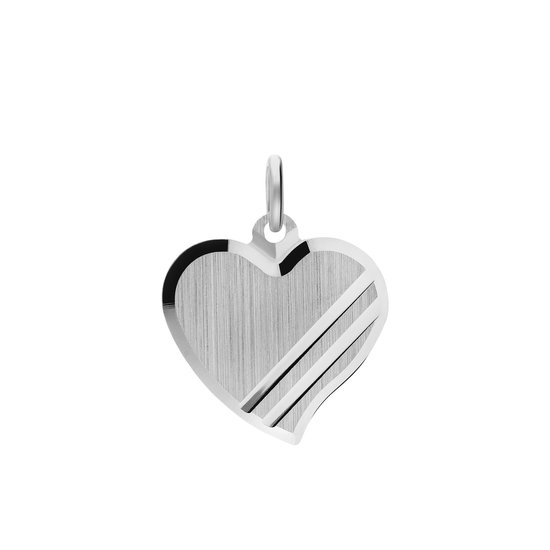 Lucardi Dames Zilveren graveerhanger hart - Hanger - 925 Zilver - Zilverkleurig